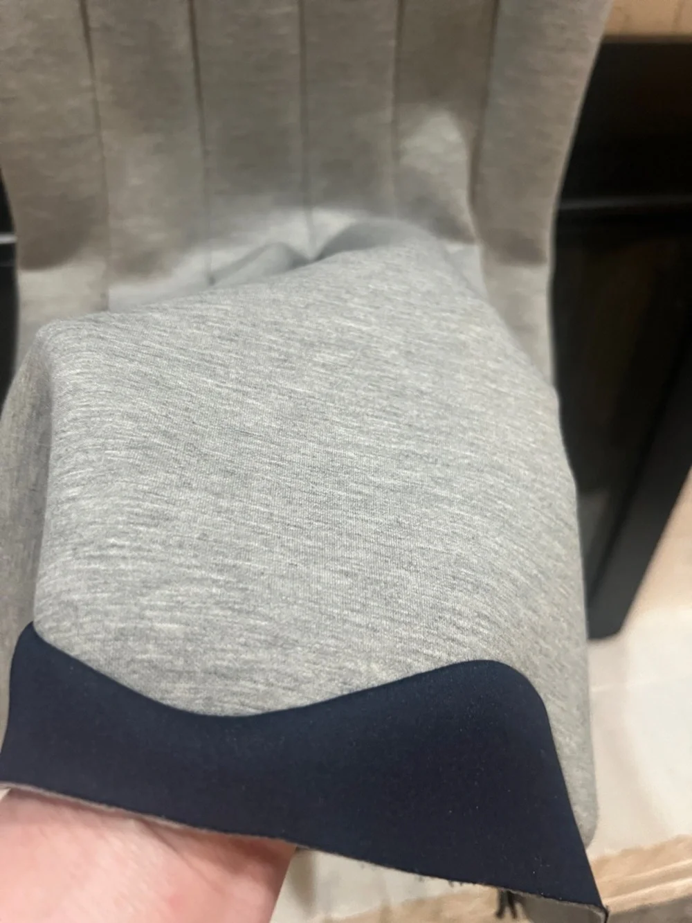 I CANT EVEN TAKE IT - LOVE LOVE - Gabby Skye Grey Mini Dress with Navy Trim - Picture 3 of 10